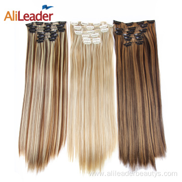 16colors 16 clips Long Straight Synthetic Hair Extensions